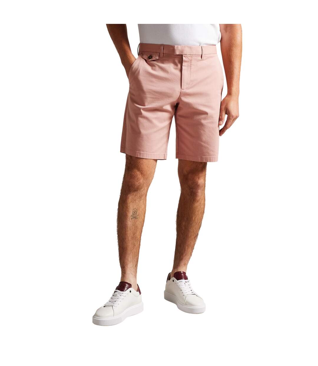 Mens Chino Shorts Mid Pink Ted Baker-2