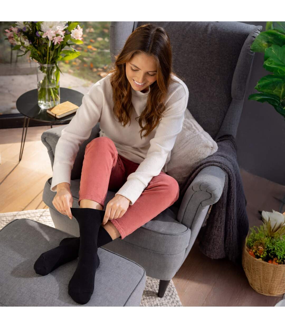 Gentle Grip- Lot De 3 Chaussettes Femme Laine Randonnée Chaudes Rembourrées-4