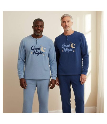 OZABI Pyjama Homme Pack de 2, Polaire Douce et Moelleuse, Broderie