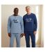 OZABI Pyjama Homme Pack de 2, Polaire Douce et Moelleuse, Broderie-2