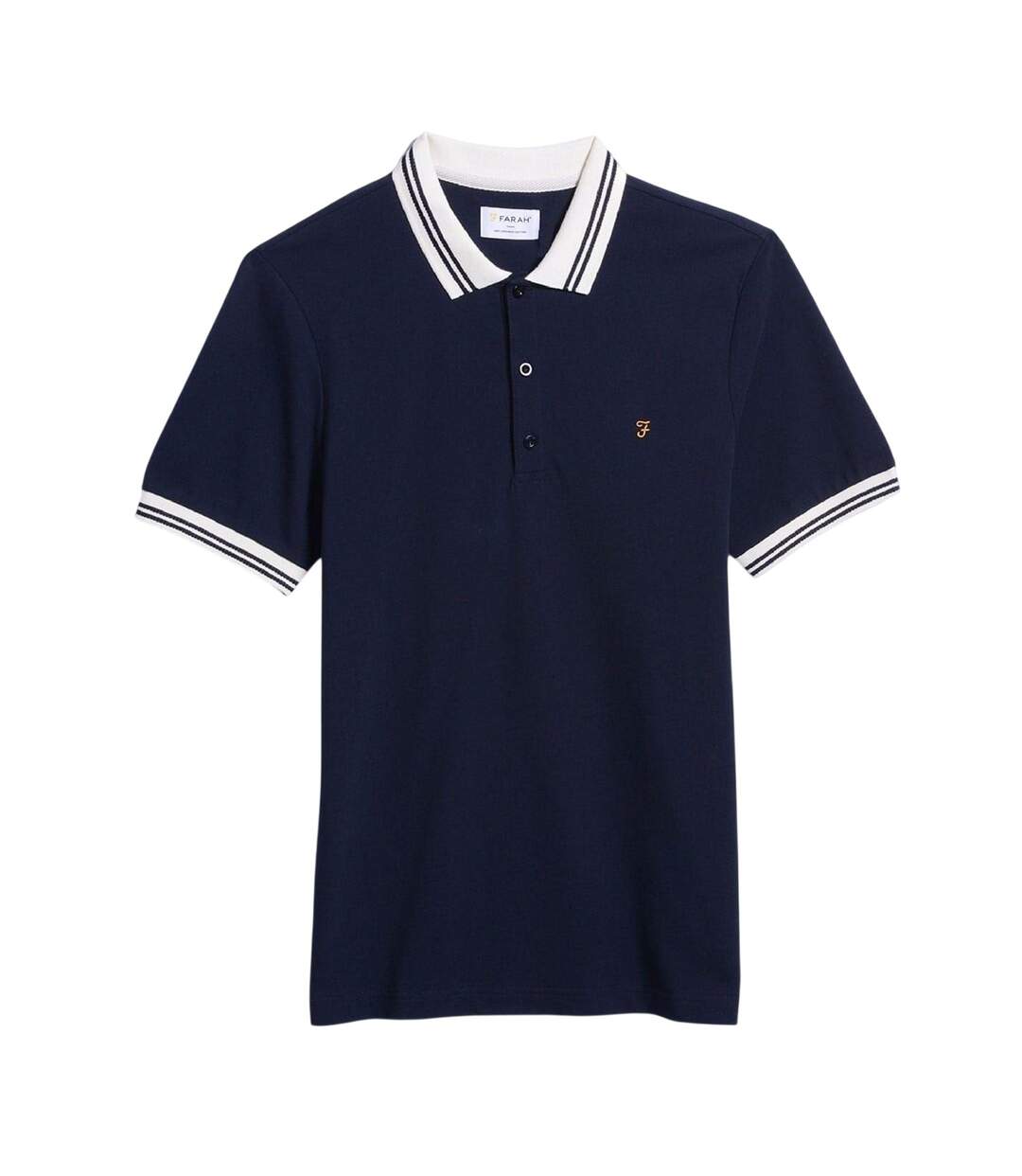 Mens Regular Short-sleeved Polo Shirt True Navy Farah-2