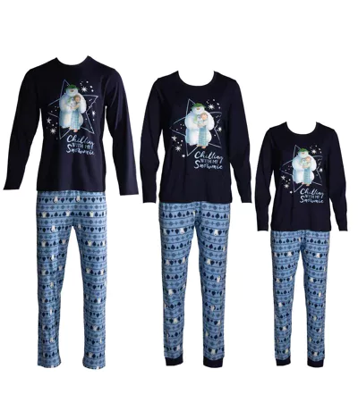 Ensemble De Pyjama Long Noël Motif/style Ours Polaire Homme Bleu The Snowman
