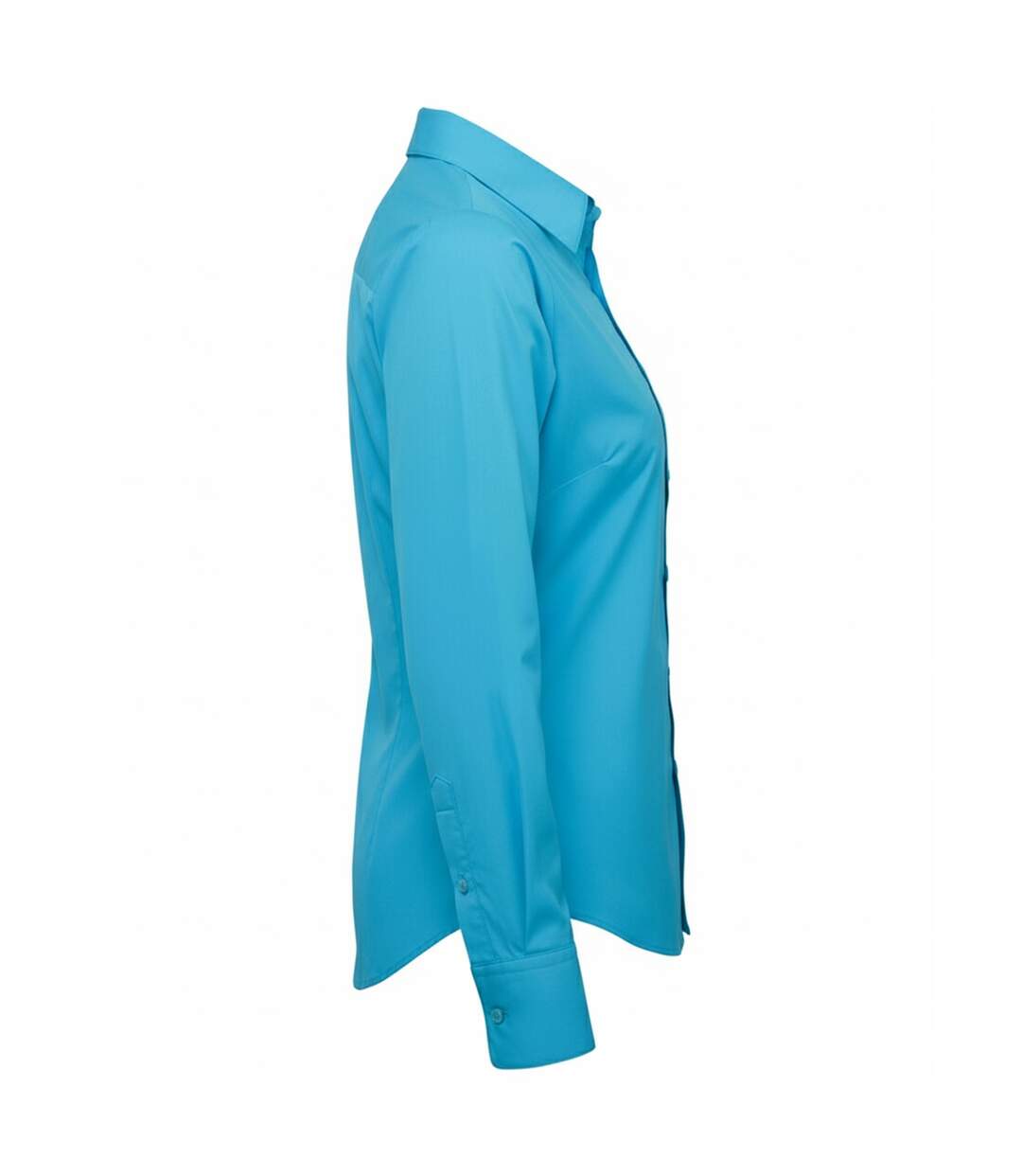 Womens/ladies Poplin Long-sleeved Blouse Turquoise Premier-4