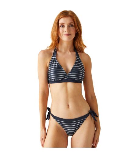 Womens/ladies Flavia Stripe Bikini Top Navy White Regatta