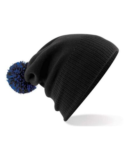 Adultes Bonnet Unisexe Snowstar Noir Bleu Roi Beechfield
