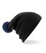 Adultes Bonnet Unisexe Snowstar Noir Bleu Roi Beechfield-2