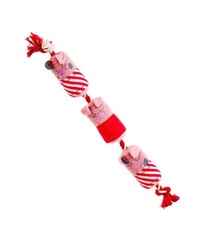 House Of Paws Party Animal Pigs in Blankets Christmas Plush Dog Toy (Pink/Red) (One Size) - UTBZ4458