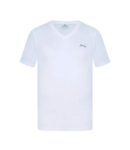 Mens Embroidered Logo Cotton T-shirt White Slazenger