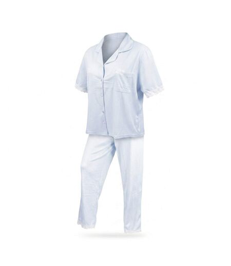 OZABI Pyjama Femme Long Boutonné Dentelle Tissu Ultra Léger