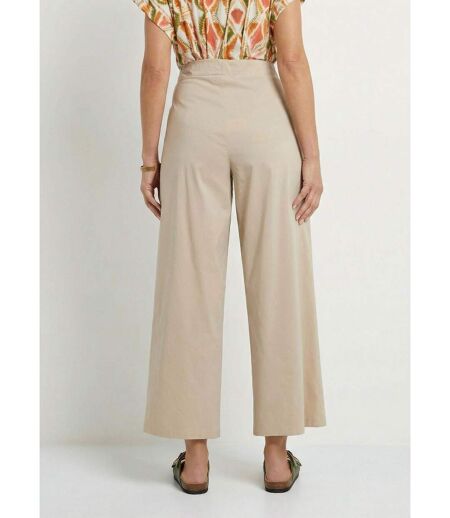 Pantalon droit à pinces ceinture élastiquée