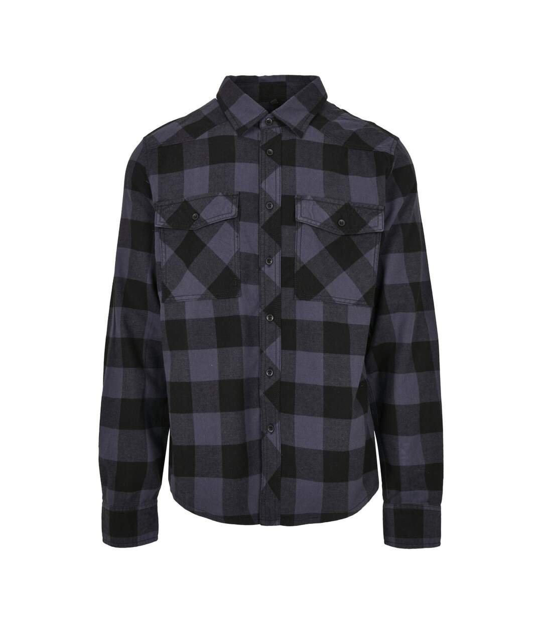 Chemise À Carreaux Pour Hommes Noir Gris Build Your Brand-1