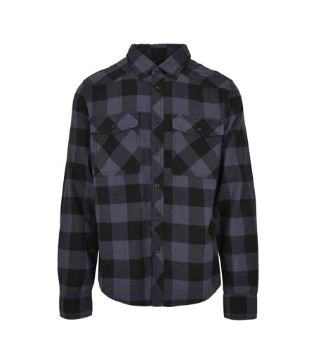 Chemise À Carreaux Pour Hommes Noir Gris Build Your Brand