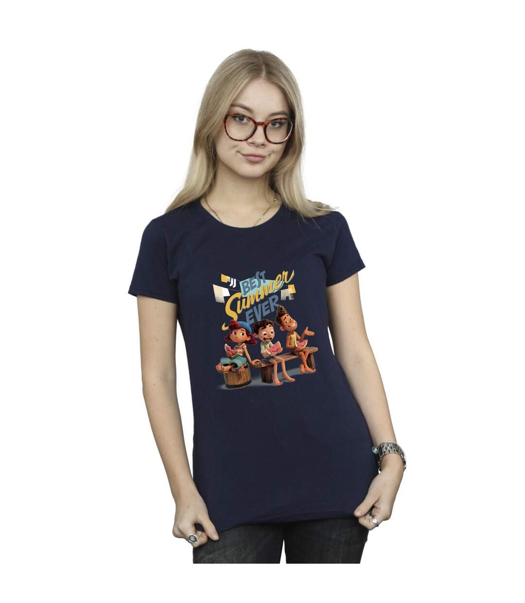 Disney T-shirt en coton Luca Best Summer Ever Womens/Ladies (Bleu marine) - UTBI26235-2