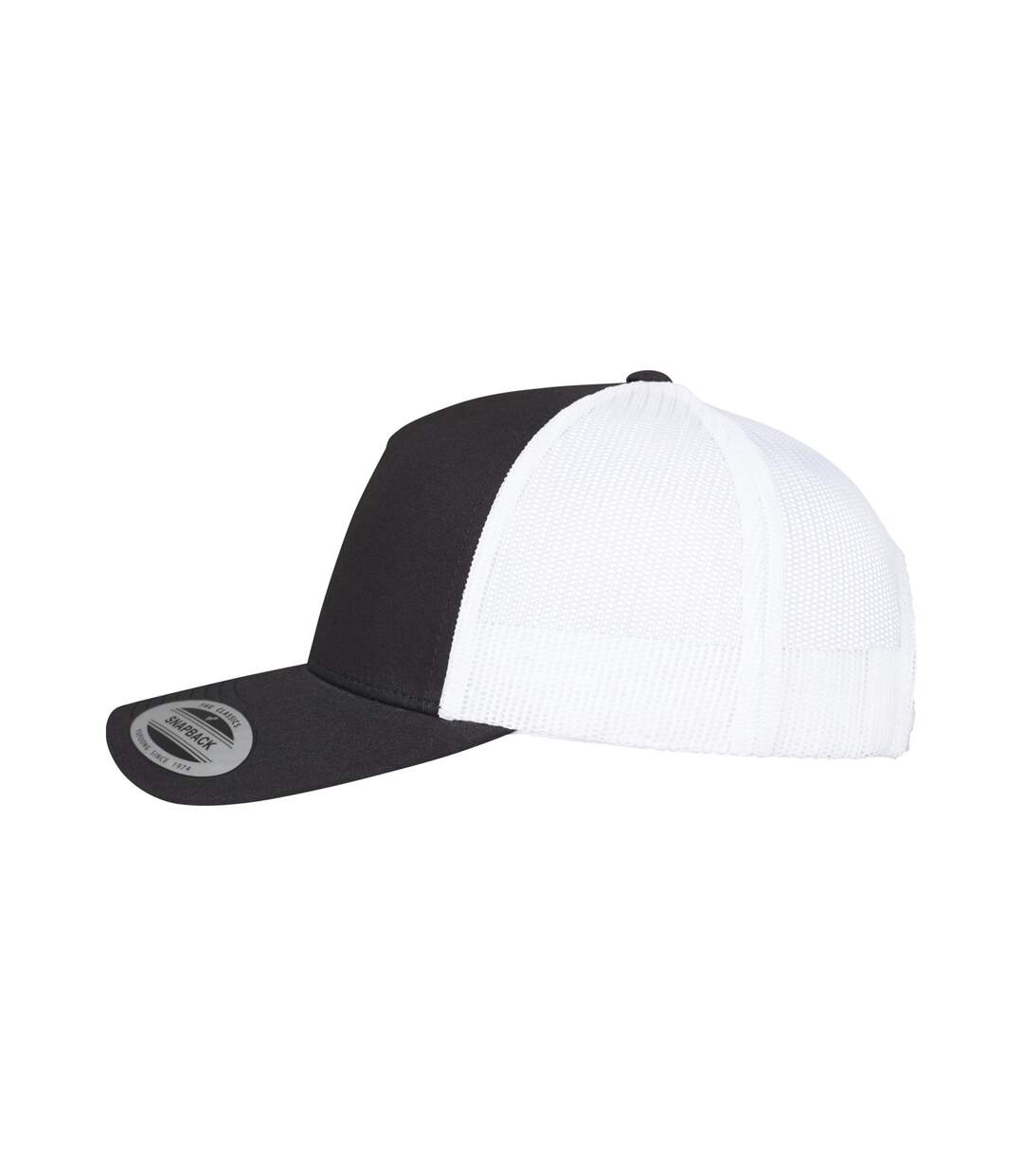 Unisex Adult Two Tone 5 Panel Trucker Cap Black White Flexfit-3