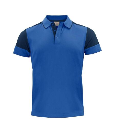 Mens Prime Contrast Polo Shirt Navy Cobalt Blue Printer