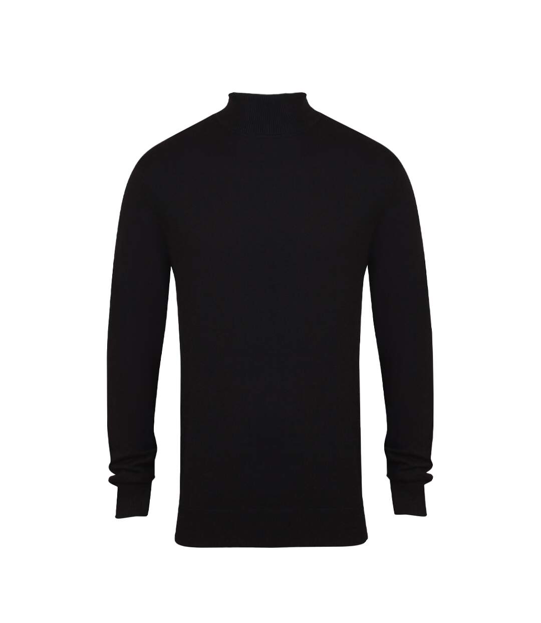 Mens roll neck sweatshirt black Henbury-1