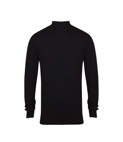 Henbury Mens Roll Neck Sweatshirt (Black)