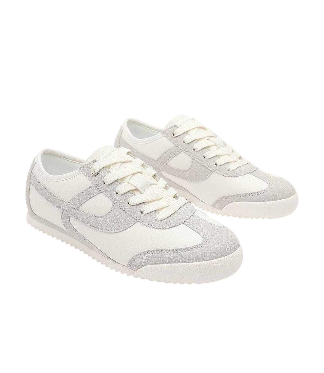 Womens/ladies Court Trainers White Grey Where´s That From-4