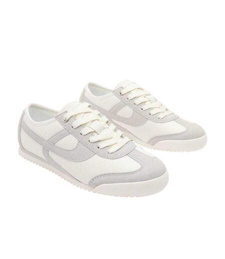 Womens/ladies Court Trainers White Grey Where´s That From