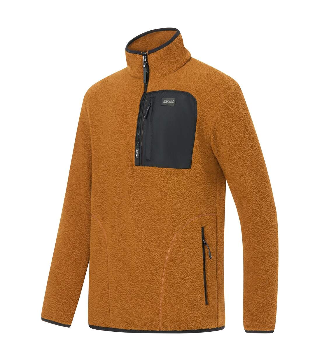 Veste Polaire Frankie Homme Brun Clair Vif Noir Regatta-4