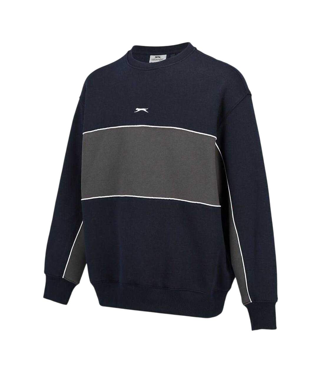 Mens Fleece Crew Neck Sweatshirt Navy Smoke Slazenger-3
