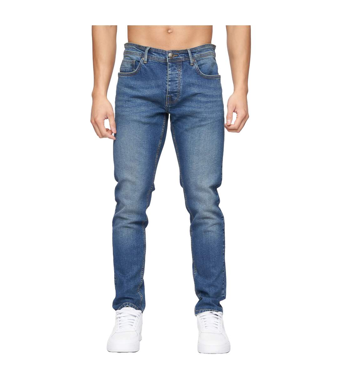 Jean Buraca Homme Délavé À La Pierre Ponce Crosshatch-2