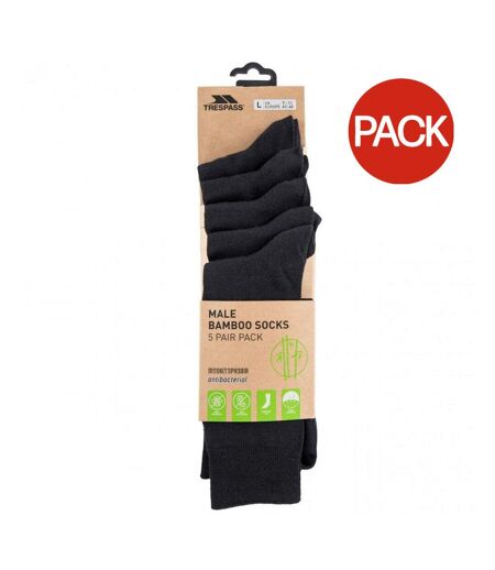 Pack of 5  Mens daily walking socks  black Trespass