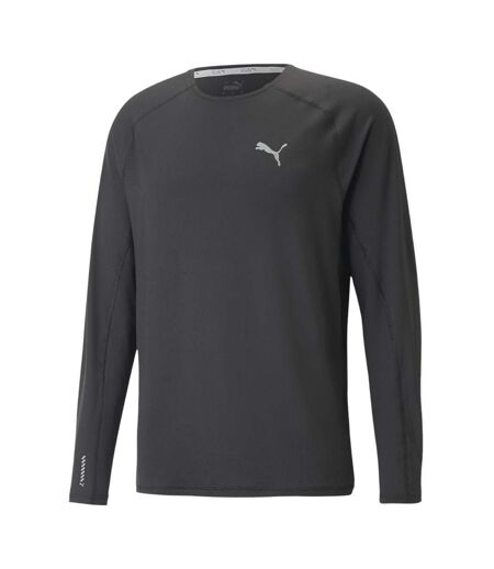 T-Shirt manches longues noir homme puma run cloudspun - l