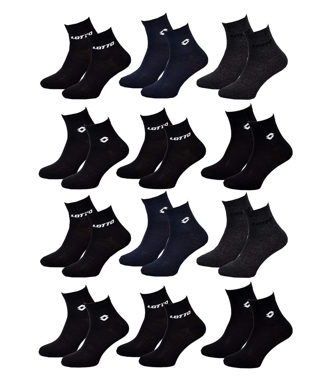 Chaussettes Homme LOTTO Pack de 12 paires QUARTER 5314