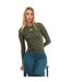 Womens/ladies Series-3 Long-sleeved Top Khaki Green Skins-4