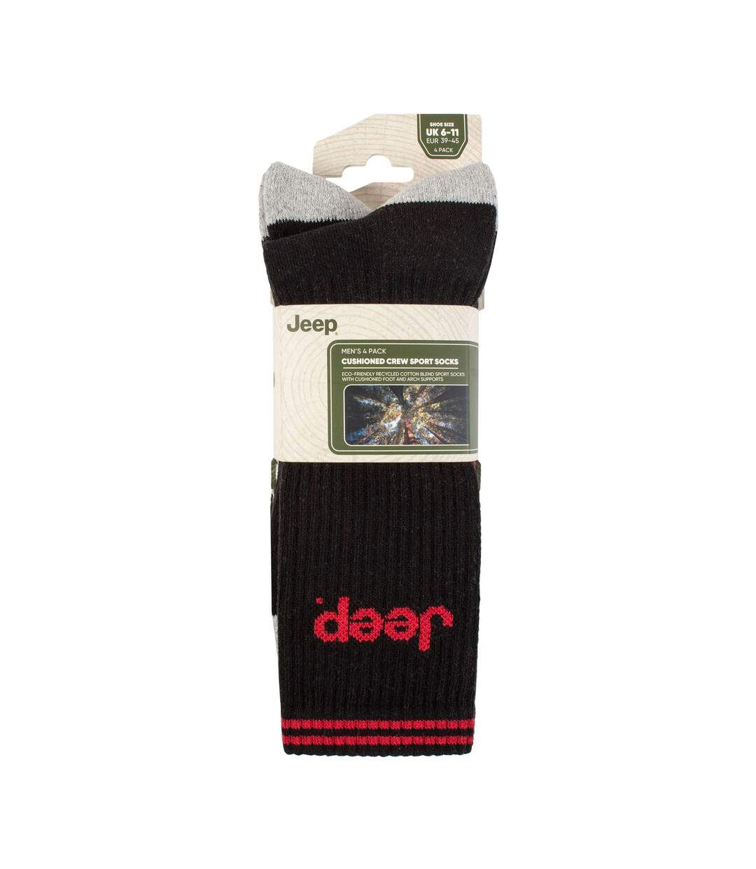 Men's Cushioned Crew Socks - 4 Pack Sport Running Socks-2