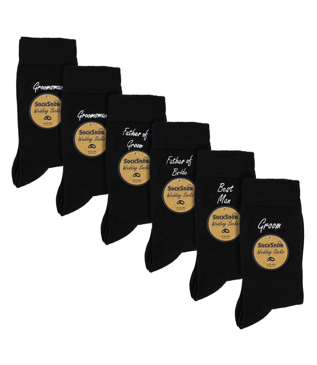 6 Pairs Mens Wedding Socks in Black and Navy with a Giftbox-2