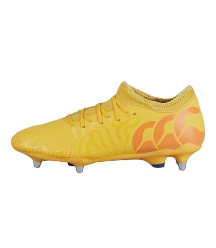 Chaussures de rugby speed infinite team 2025 pour hommes, soft ground jaune / orange Canterbury