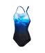 Maillot De Bain 1 Pièce Motif/style Abstrait Femme Noir Bleu Speedo-2