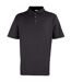 Premier Mens Stud Heavyweight Plain Pique Polo Shirt (Black)