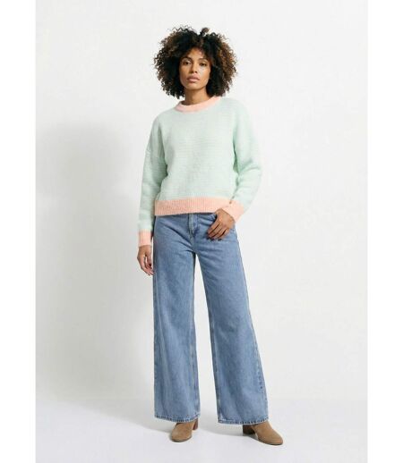 Pull duveteux rayé pastel forme loose