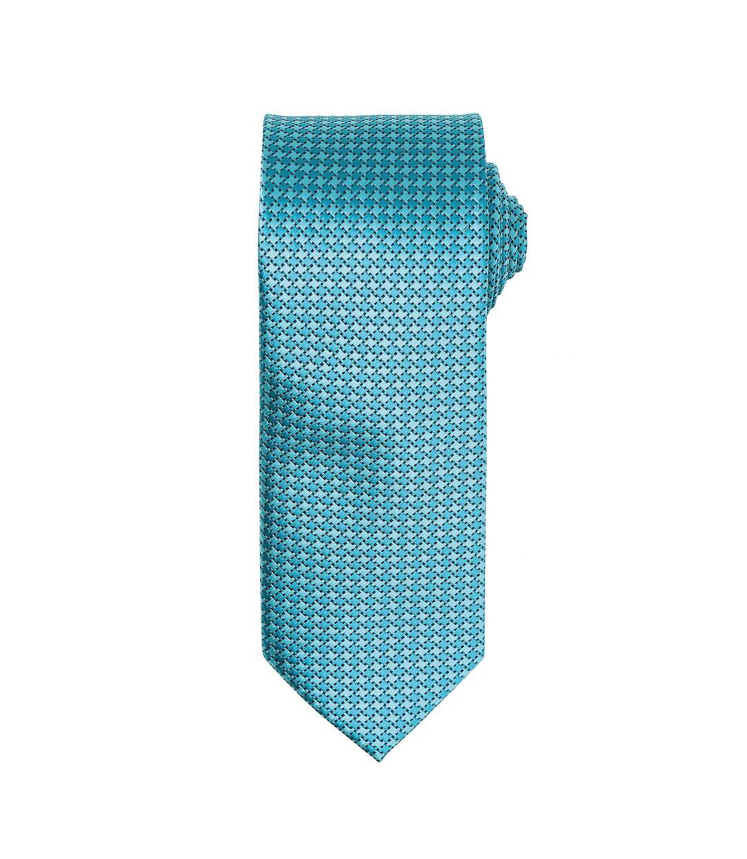 Cravate à motif pied de poule homme taille unique turquoise Premier-1