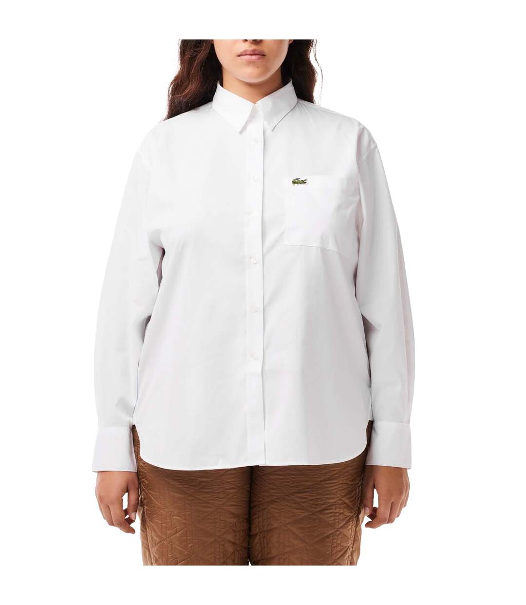 Womens/ladies pocket oversized shirt white Lacoste-4