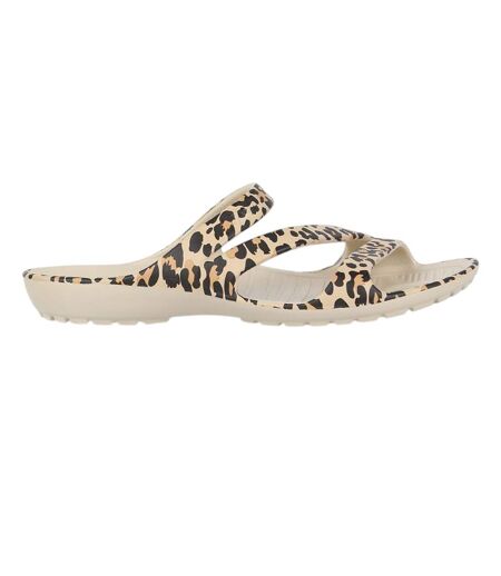 Womens/ladies Leopard Print Sandals Beige Black Hot Tuna
