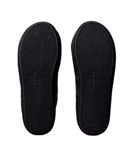 Mens Puffer Moccasin Slippers Granite Grey Granite Black Calvin Klein