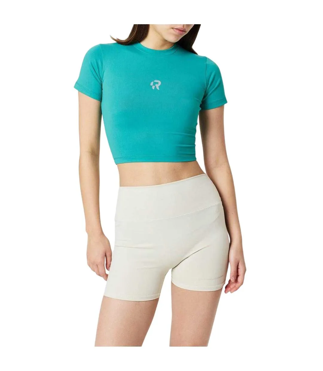 Womens/ladies Crop Top Earth Green Red Run-3