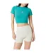 Womens/ladies Crop Top Earth Green Red Run-3