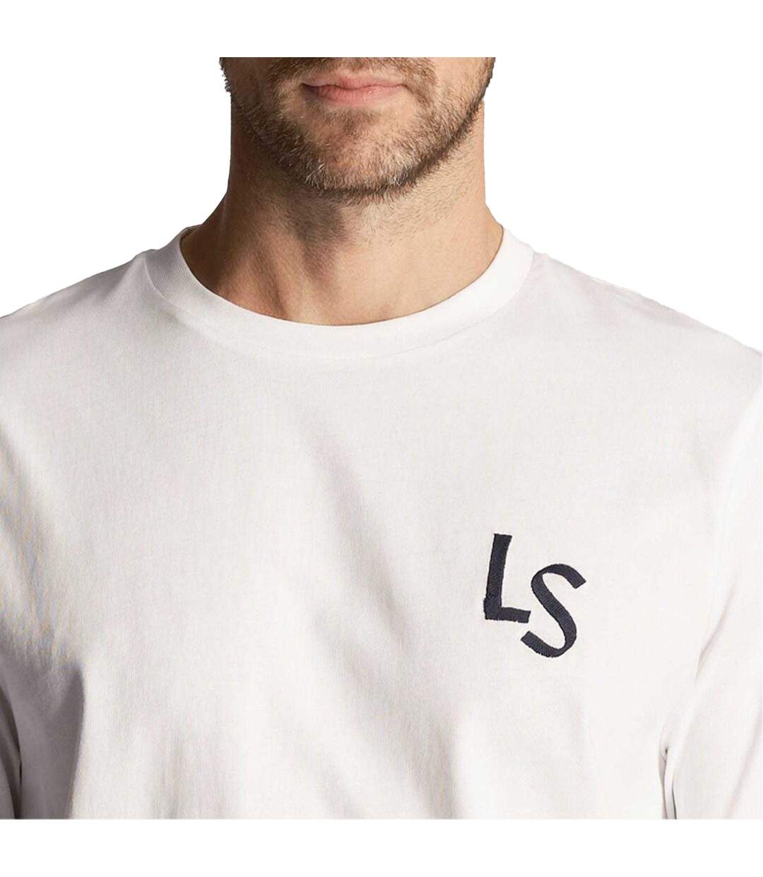 T-shirt Style Logo Ls Homme Blanc Lyle & Scott-4