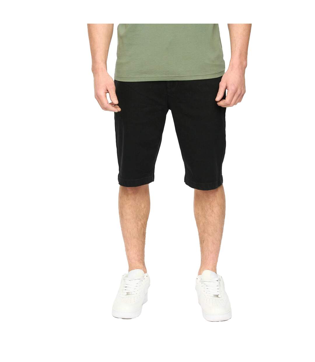 Mens Kamaline Denim Shorts Black Wash Crosshatch-2