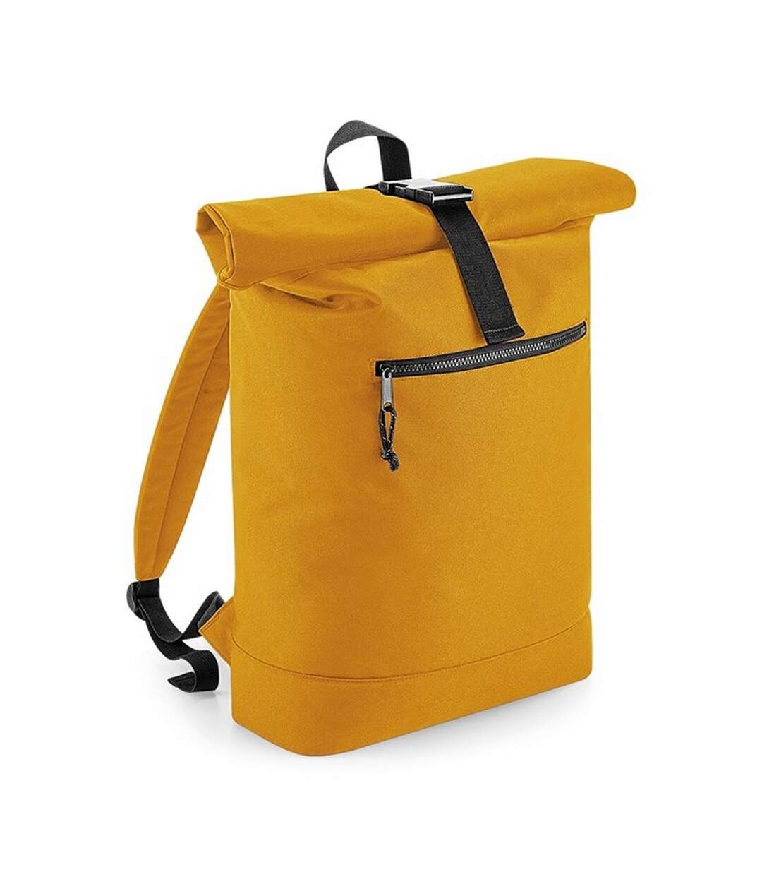 Rolled top recycled backpack one size mustard yellow Bagbase