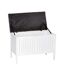 Tabouret de salle de bain en bois avec rangement Olso - L. 78 x H. 52 cm - Blanc-3