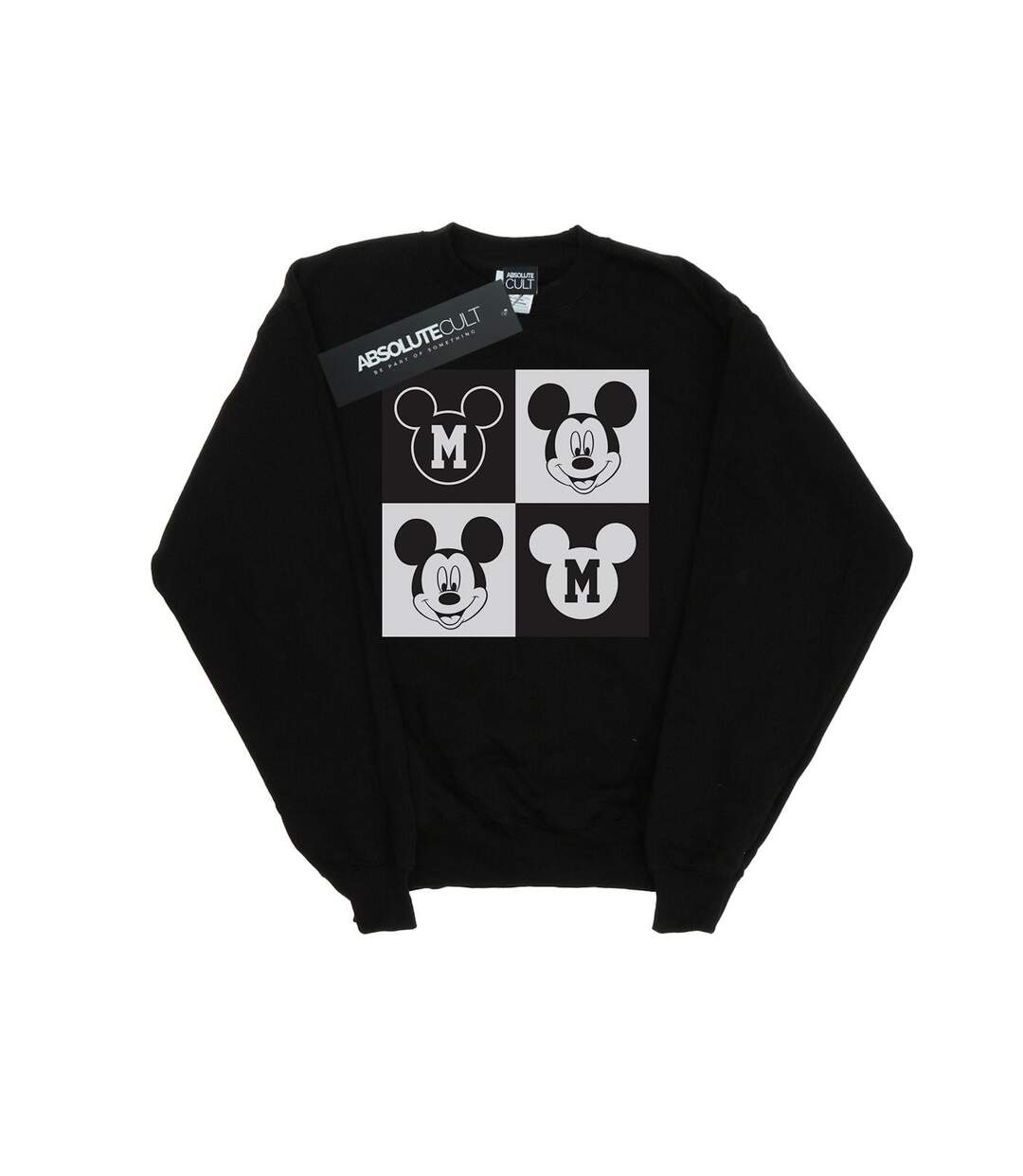 Disney Sweatshirt Femme/Ladies Mickey Mouse Smiling Squares (Noir) - UTBI26805-1