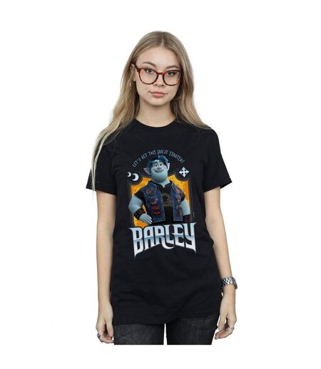Disney Womens/Ladies Onward Barley Pose Cotton Boyfriend T-Shirt (Noir) - UTBI42429