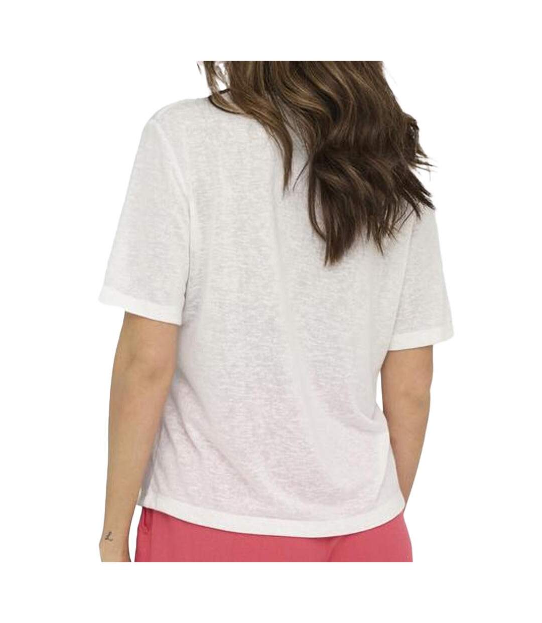T-Shirt blanc femme jdy camille glitter-2