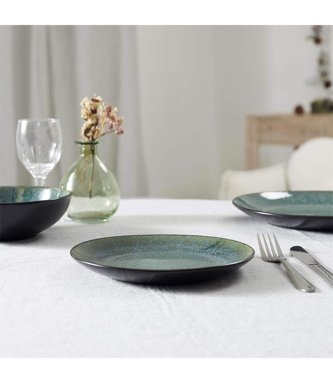 Lot de 6 Assiettes à Dessert Elia 19cm Vert-3